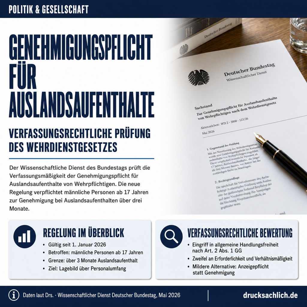 Genehmigungspflicht für Auslandsaufenthalte verfassungsrechtlich überprüft