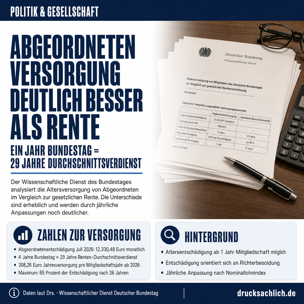 Abgeordnetenentschädigung und Altersversorgung im Bundestag