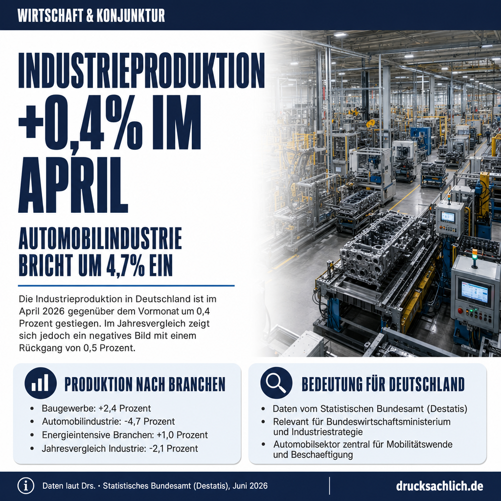 Industrieproduktion im April leicht gestiegen