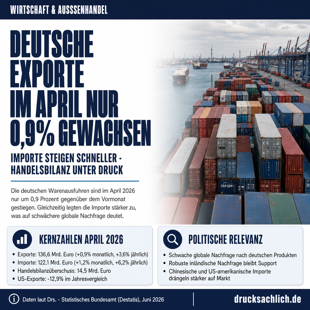 Deutschlands Exporte im April leicht gestiegen