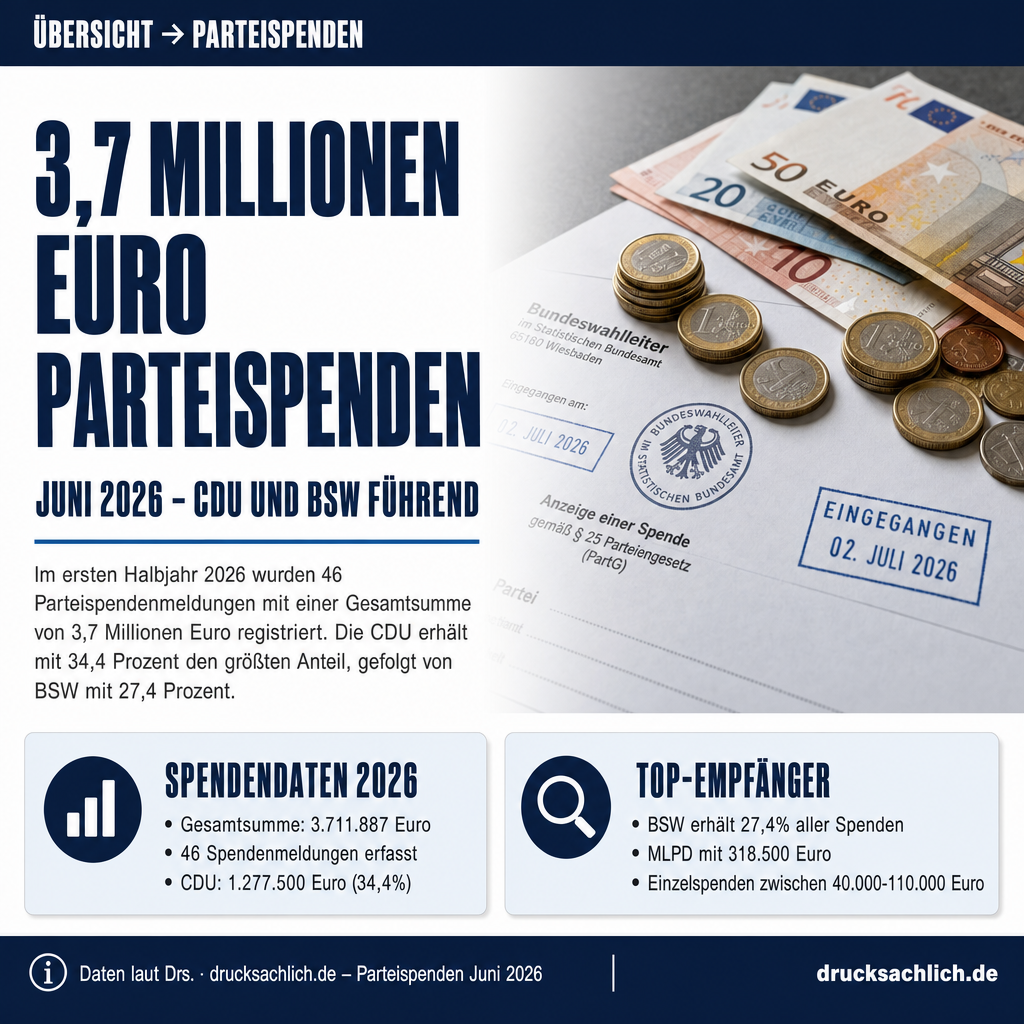 Parteispenden – Juni 2026