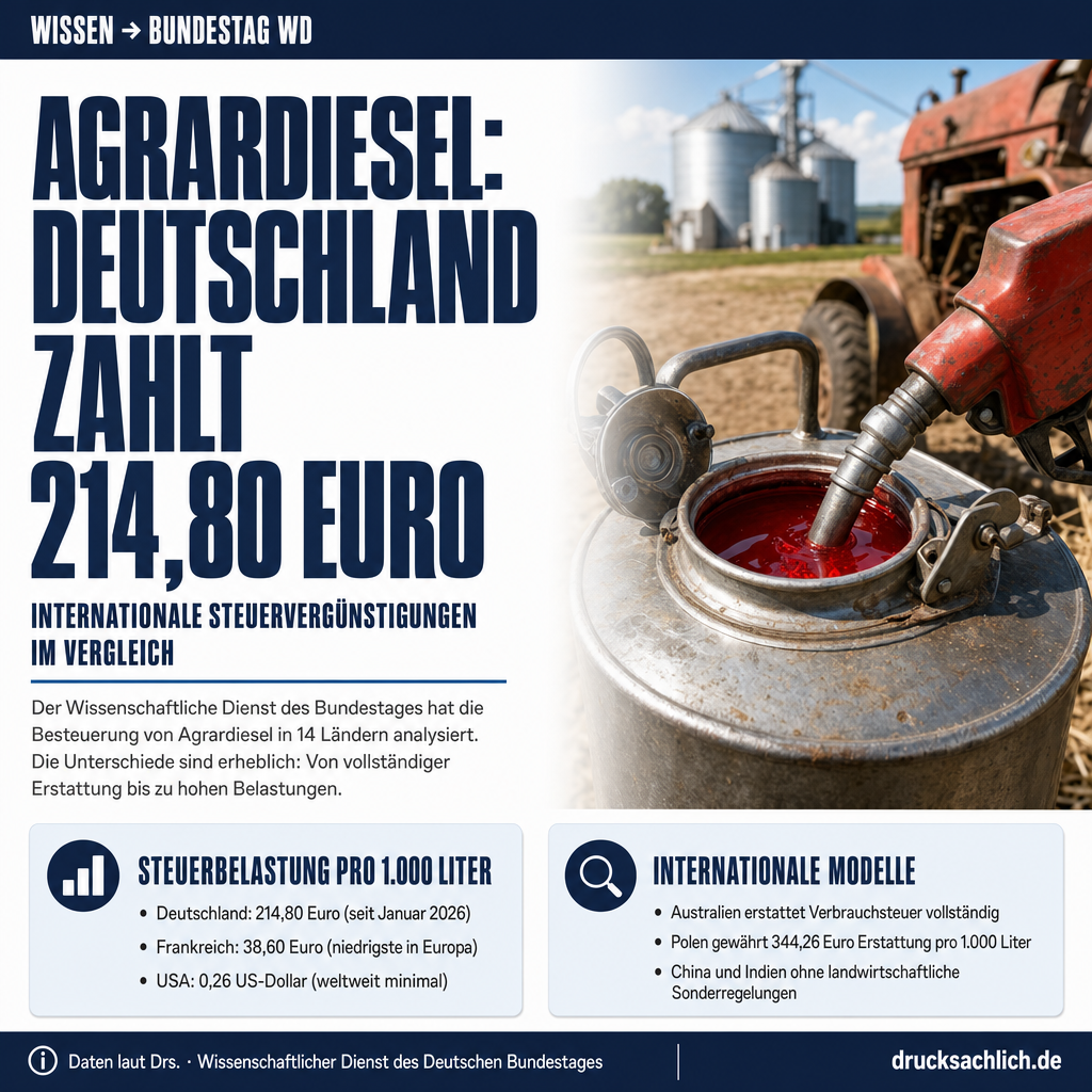 Agrardiesel-Steuervergünstigungen im internationalen Vergleich