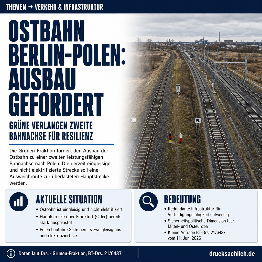 Ostbahn Berlin-Polen: Grüne fordern Ausbau für Resilienz