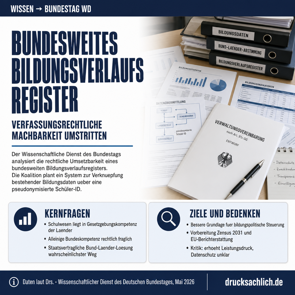 Bundesweites Bildungsverlaufsregister: Rechtliche Machbarkeit oder kürzer: #
