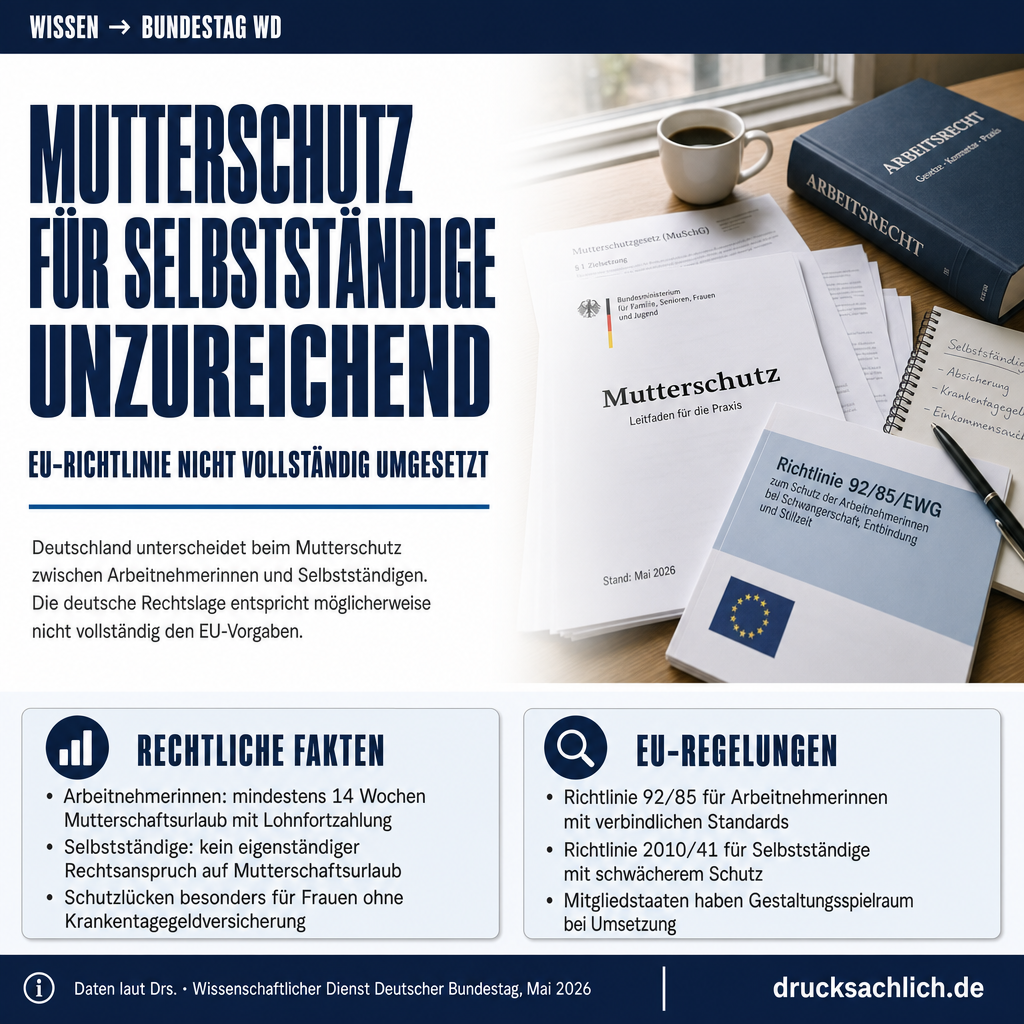 Mutterschutz für Selbstständige in Deutschland unzureichend
