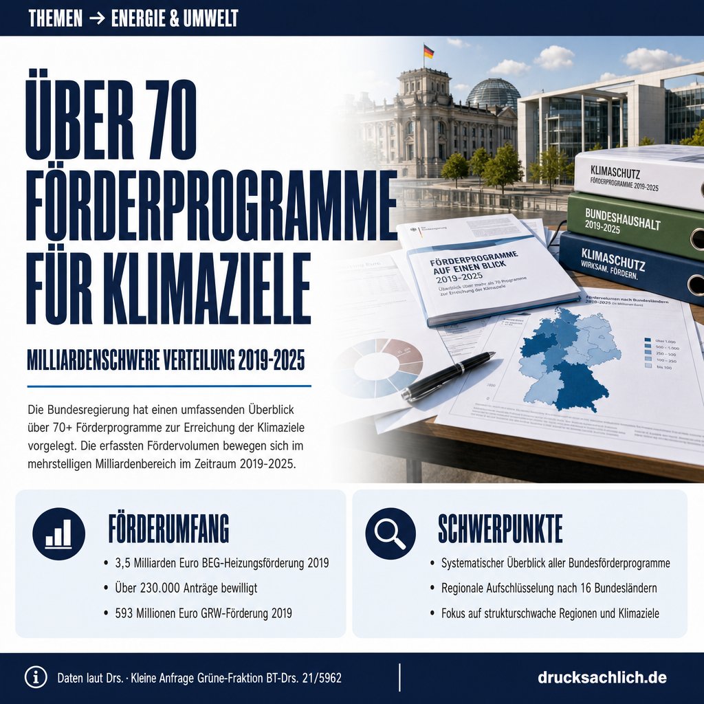 Klimaförderprogramme: Milliardenschwere Verteilung 2019-2025
