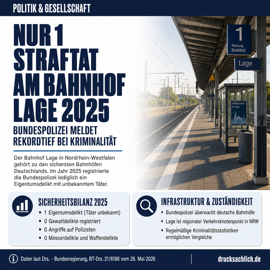So sicher ist der Bahnhof Lage: Bundespolizei meldet nur 1 Fall
