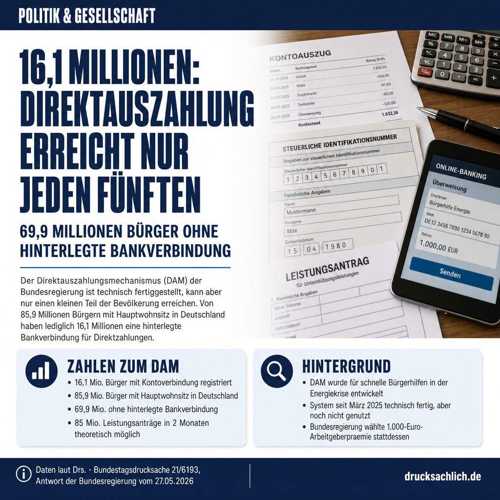 16 Millionen mit Konto: Warum der Direktauszahlungsmechanismus noch nicht für alle funktioniert