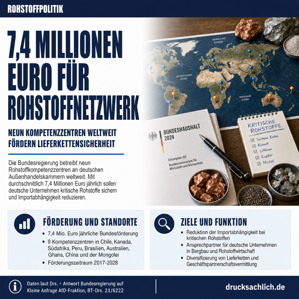 7,4 Millionen jährlich: So unterstützt der Bund Rohstoffnetzwerke