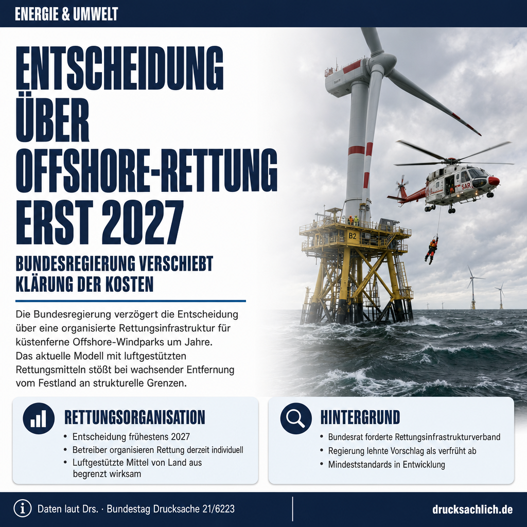 Windpark-Rettung auf hoher See: Wer zahlt die Millionen?