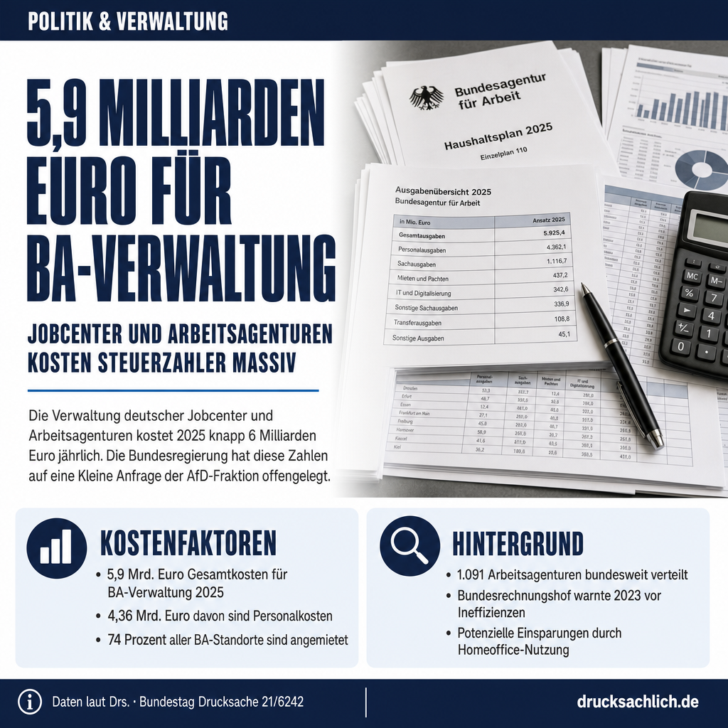 5,9 Milliarden: So viel kostet die BA-Verwaltung wirklich
