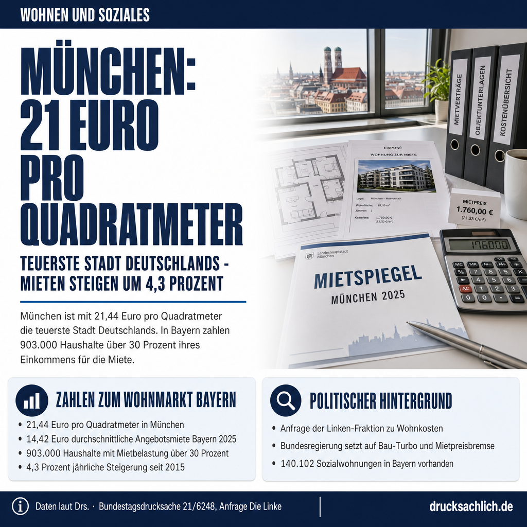 21 Euro pro Quadratmeter: München ist teuerste Stadt Deutschlands