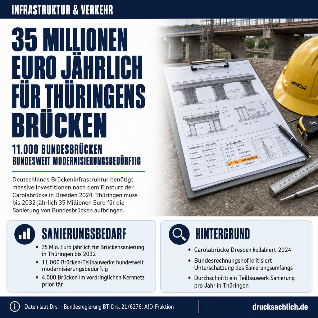 Bundesbrücken: Thüringen braucht 35 Millionen Euro pro Jahr