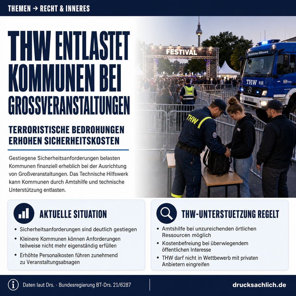 Finanzielle Entlastung: THW kann Kommunen bei Großveranstaltungen helfen