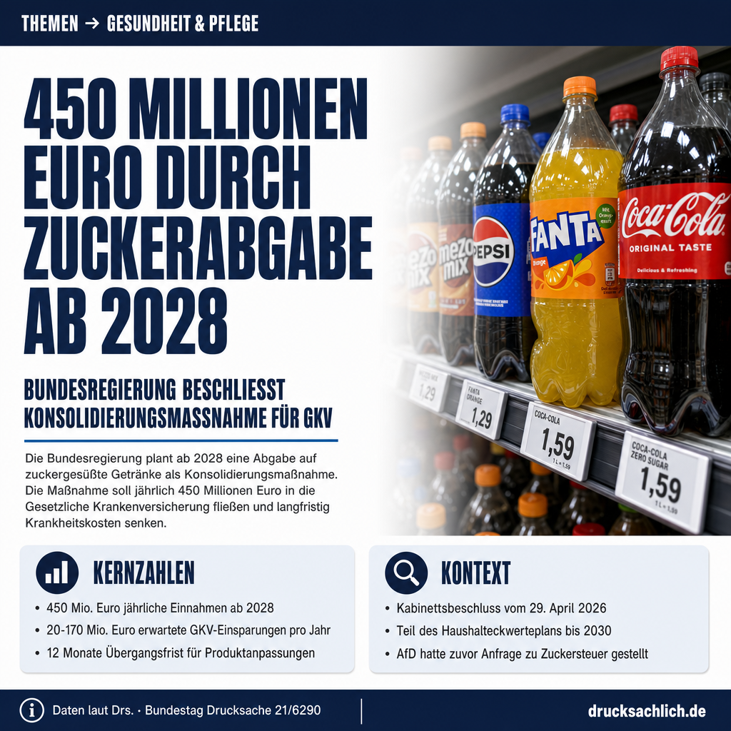450 Mio. Euro: So soll die Zuckerabgabe die Kassen retten