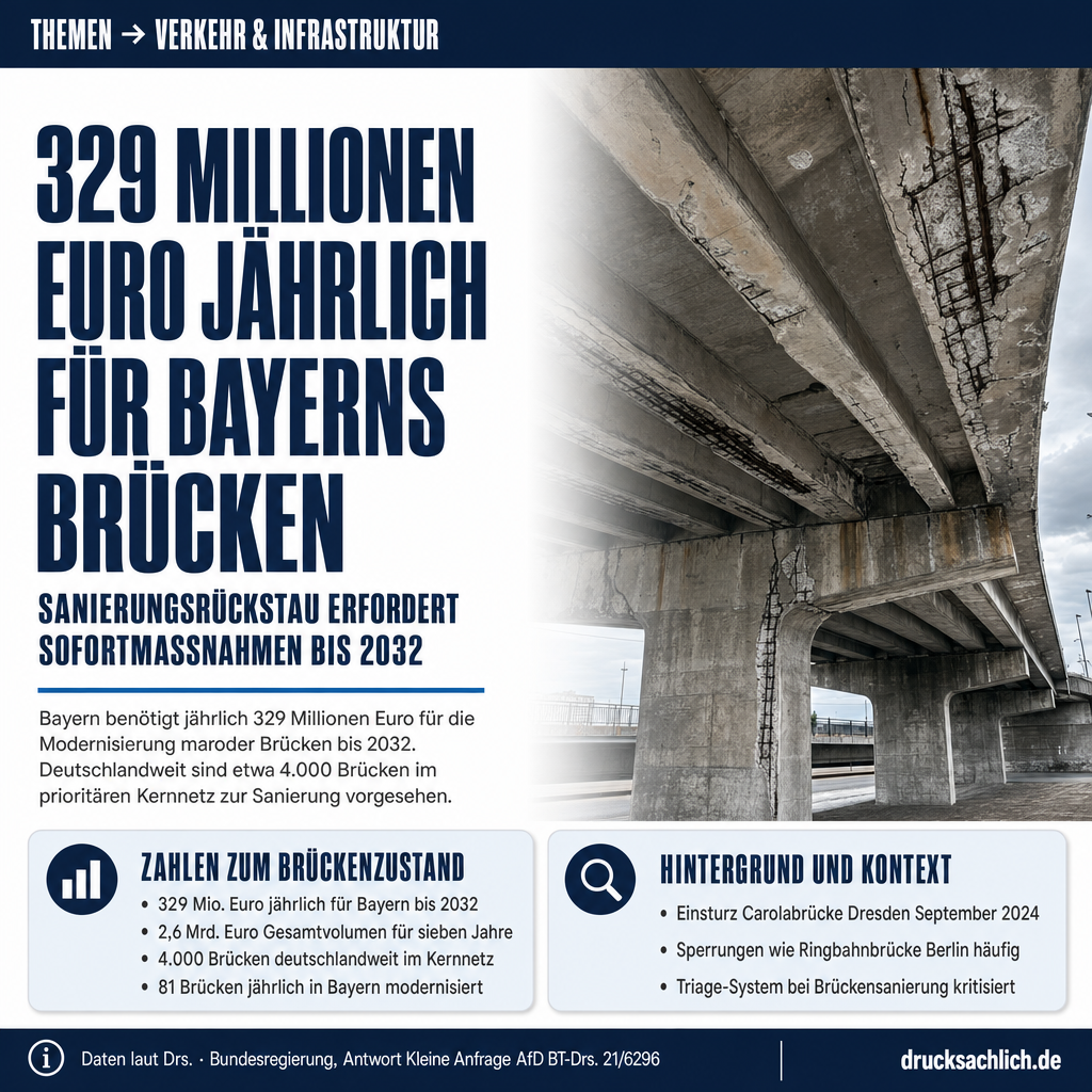 329 Millionen pro Jahr: Bayern braucht Brücken-Rettungspaket