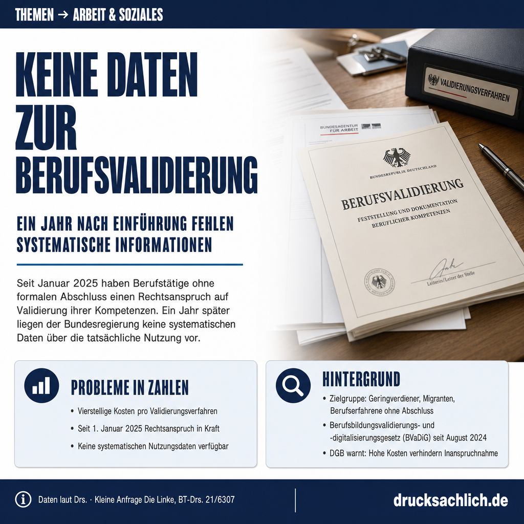 Berufsvalidierung: Fehlende Daten nach einem Jahr Laufzeit