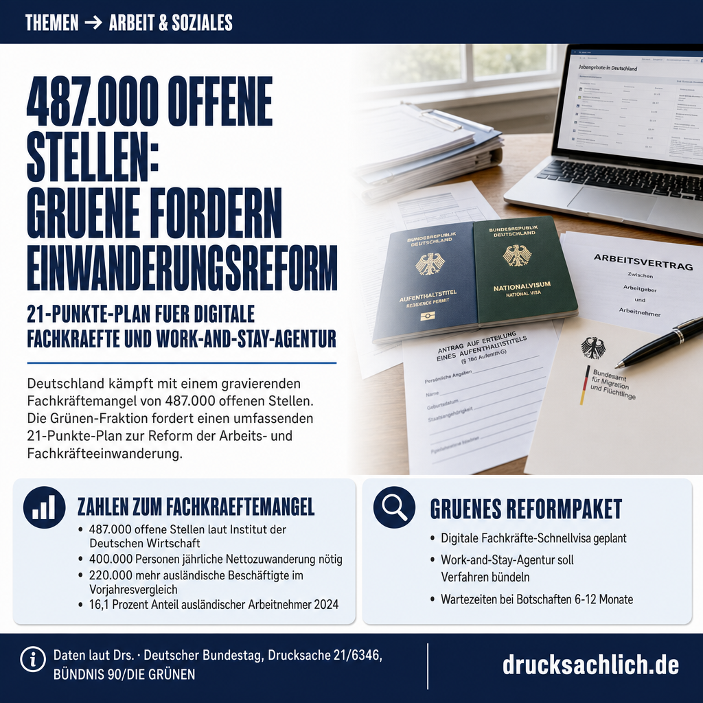 487.000 offene Stellen: Grüne wollen Arbeitseinwanderung revolutionieren