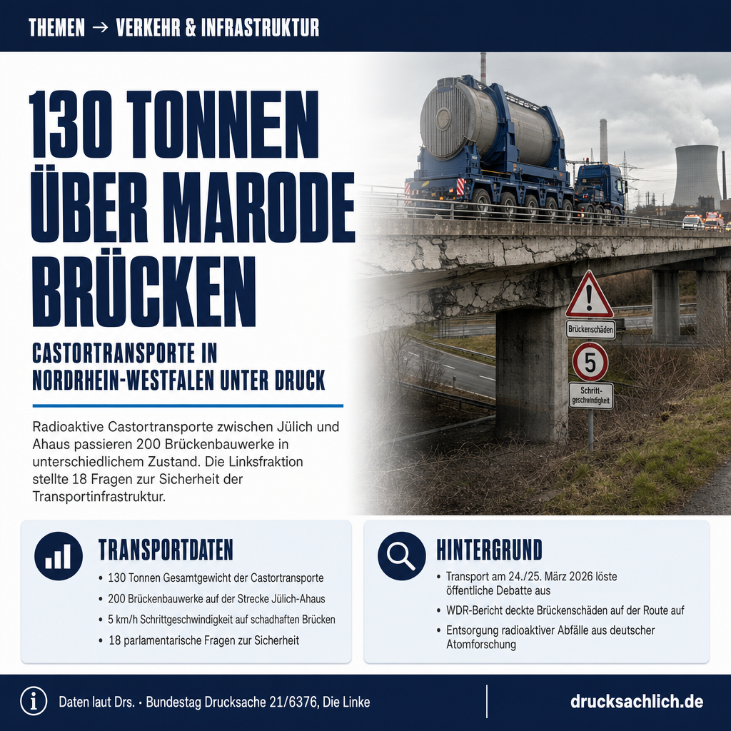 130 Tonnen über marode Brücken: Wie sicher sind Castortransporte?
