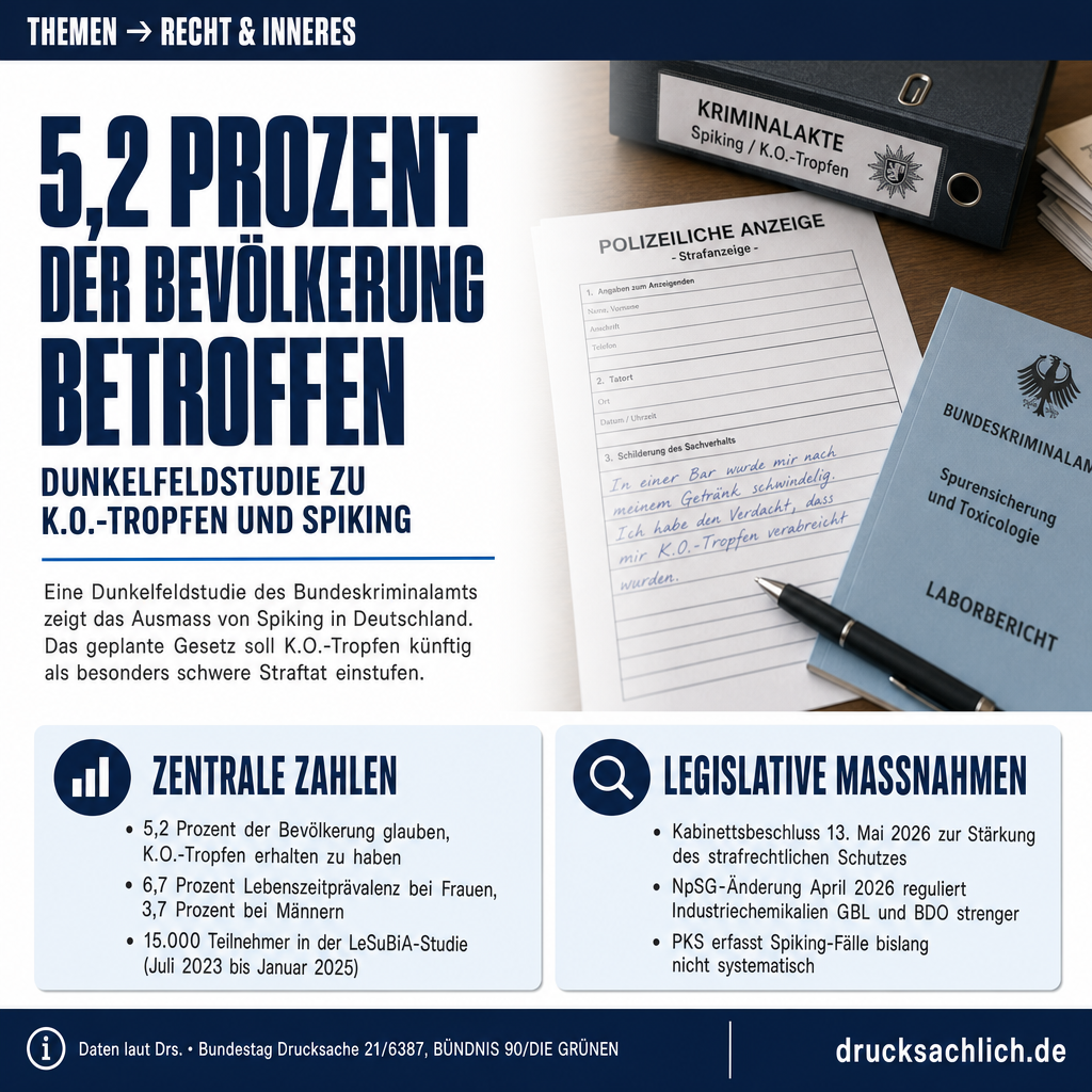 K.O.-Tropfen (Spiking): 5,2 Prozent der Bevölkerung betroffen