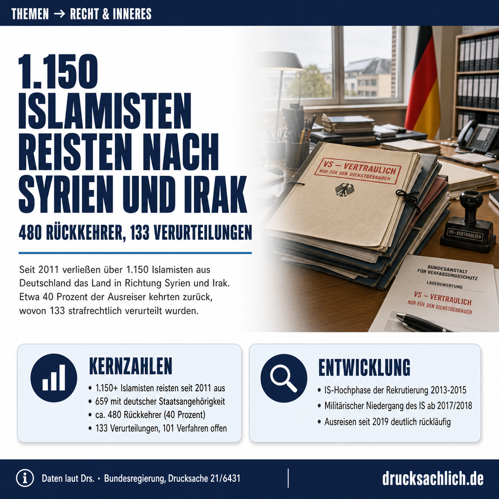 IS-Ausreisen aus Deutschland: 1.150 Islamisten, 480 Rückkehrer