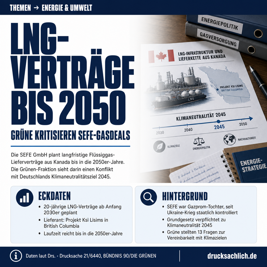 SEFE-Gasvertrag: Grüne kritisieren LNG-Deal bis 2050