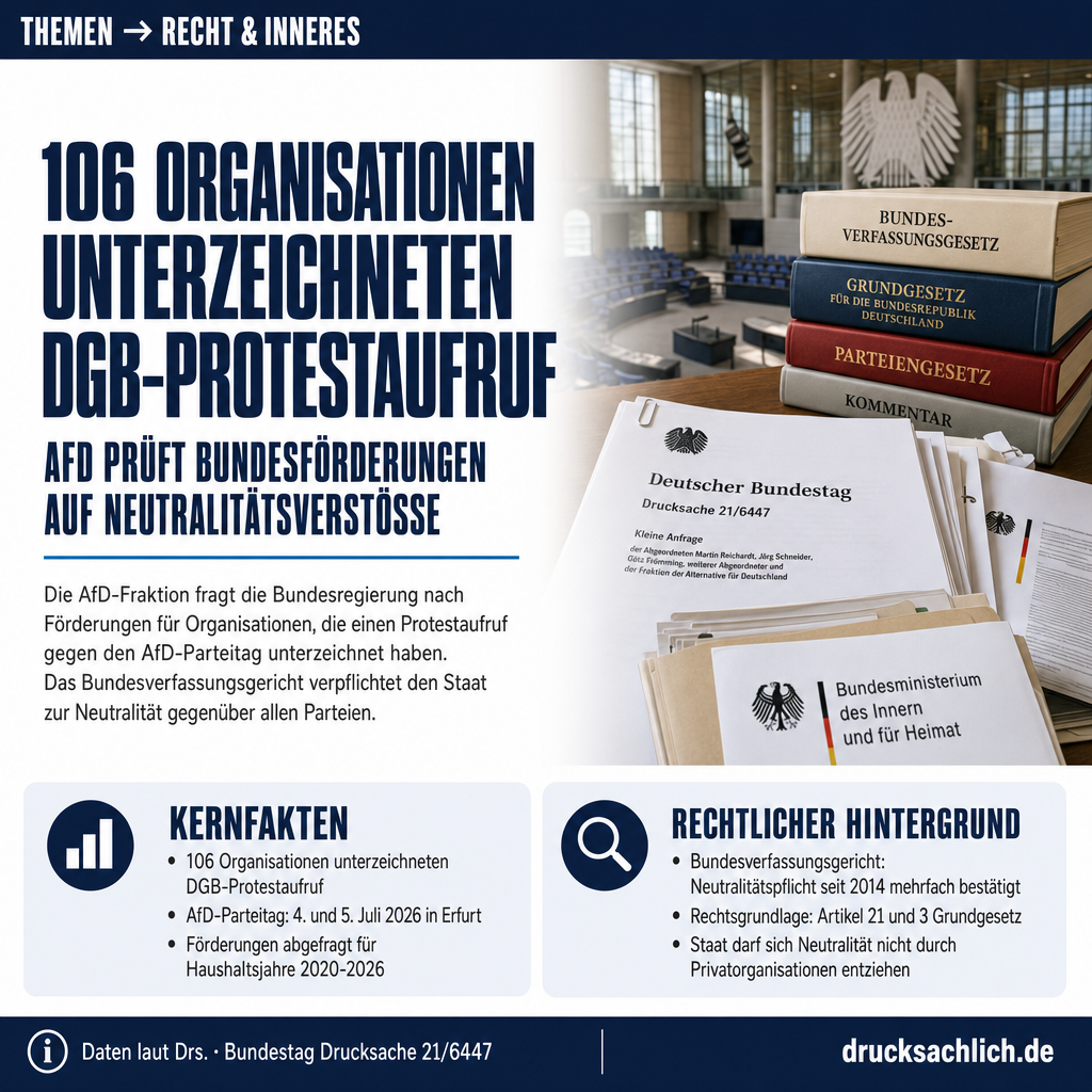 Staatliche Neutralitätspflicht: Bundesförderung für DGB-Protestaufruf-Unterzeichner