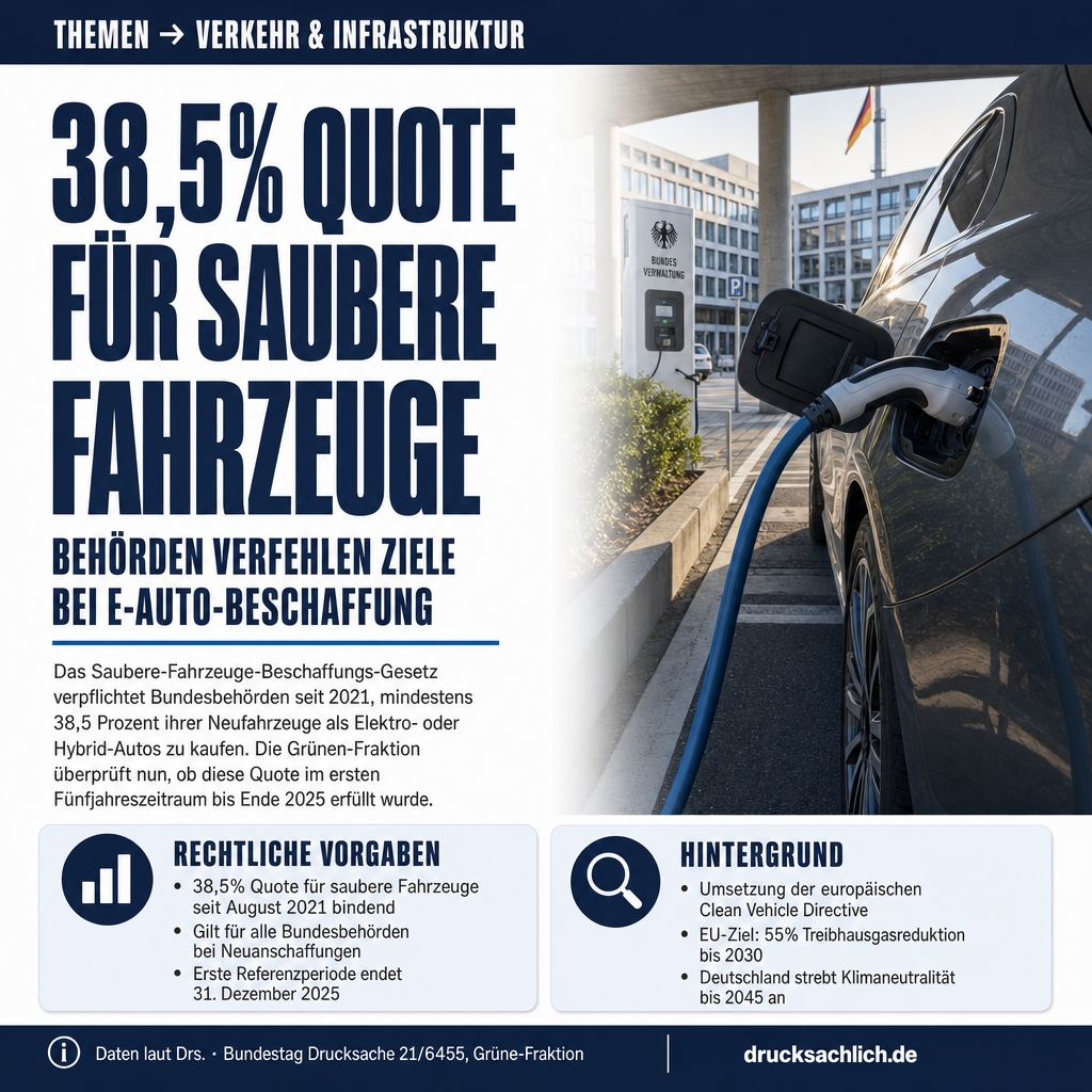 Saubere-Fahrzeuge-Gesetz: Quote von 38,5% bei Behörden verfehlt?