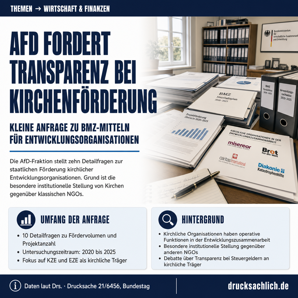 Entwicklungshilfe: AfD fragt BMZ-Förderung von Kirchen ab