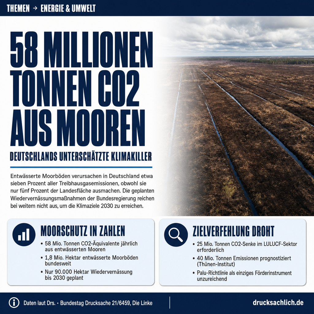 Moorschutz: Klimaziel 2030 durch nur 90.000 Hektar verfehlt