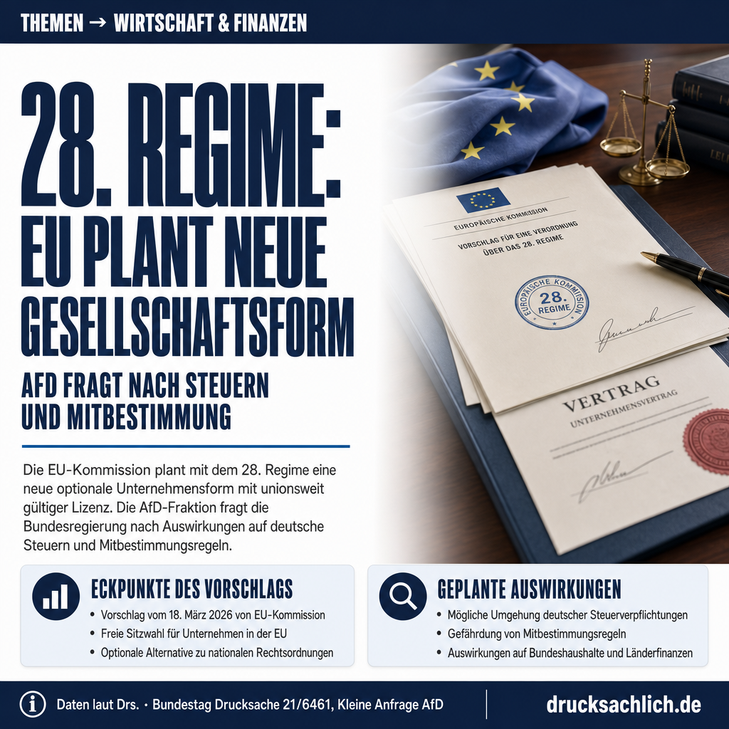 EU-Gesellschaftsrecht: AfD fragt 28. Regime ab