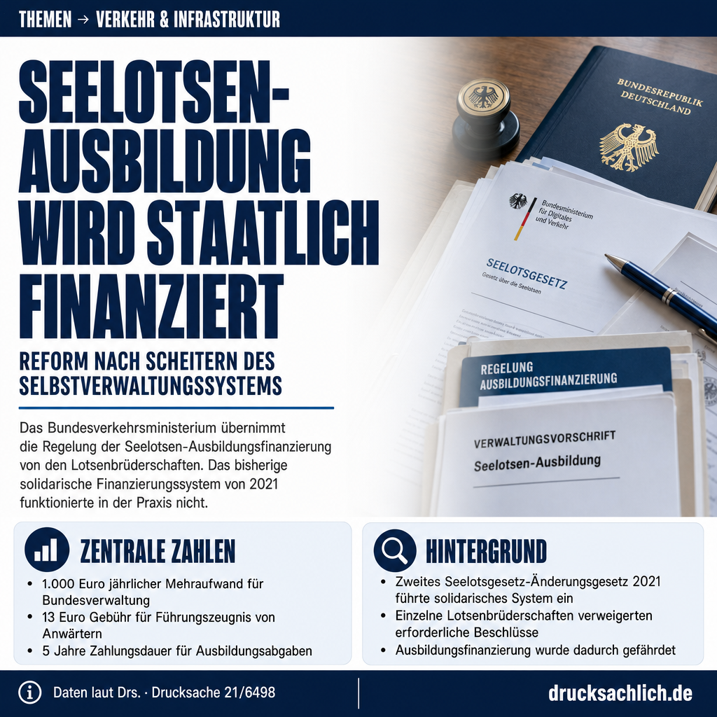 Seelotsen-Reform: Ausbildungsfinanzierung in staatliche Hand