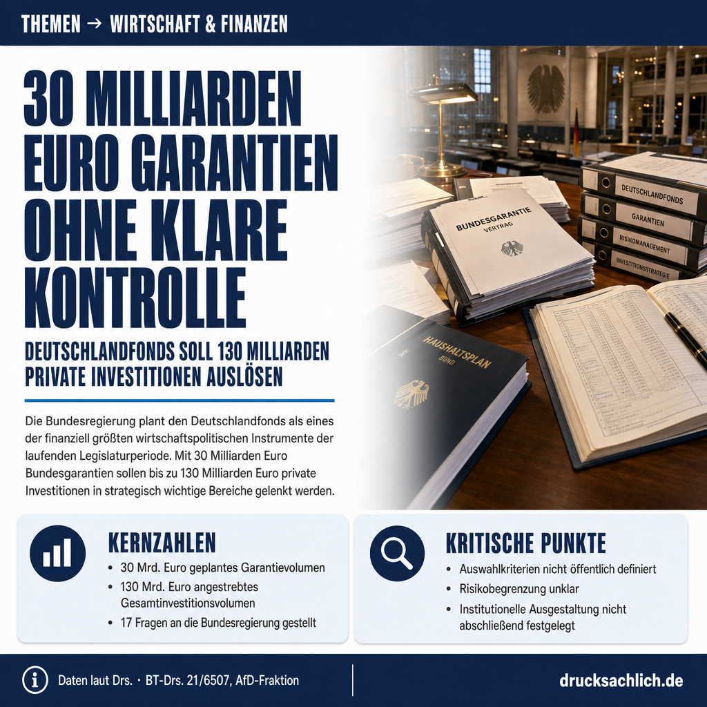Deutschlandfonds: 30 Mrd. Euro Garantien ohne klare Kontrolle