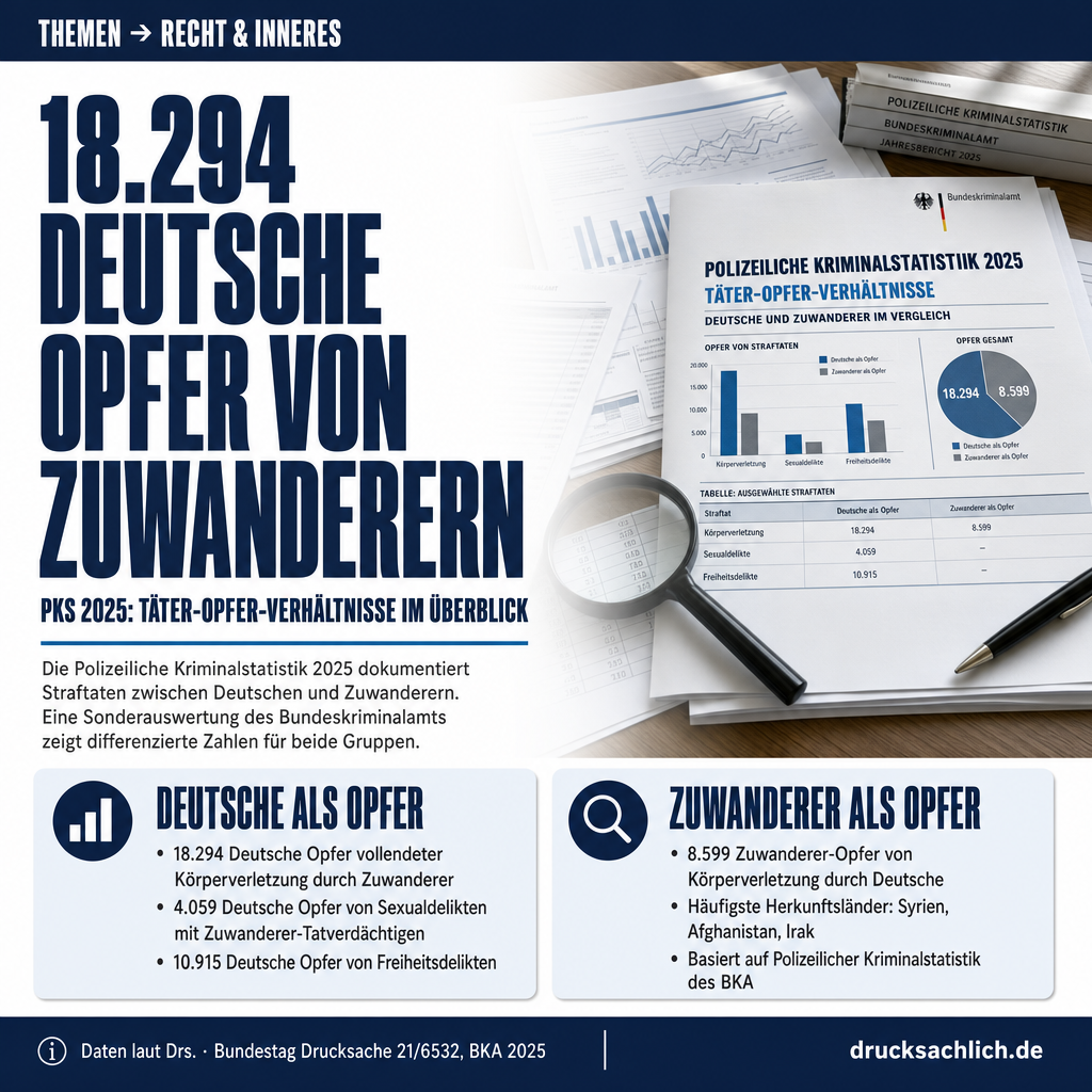 PKS 2025: Täter-Opfer-Verhältnisse bei Deutschen und Zuwanderern