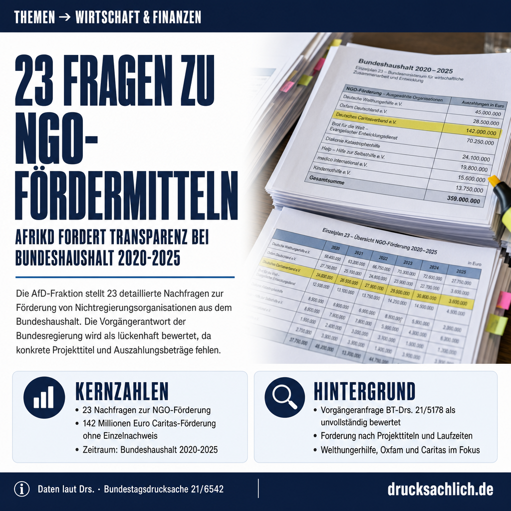 NGO-Förderung: AfD stellt 23 Nachfragen zu Haushaltsmitteln