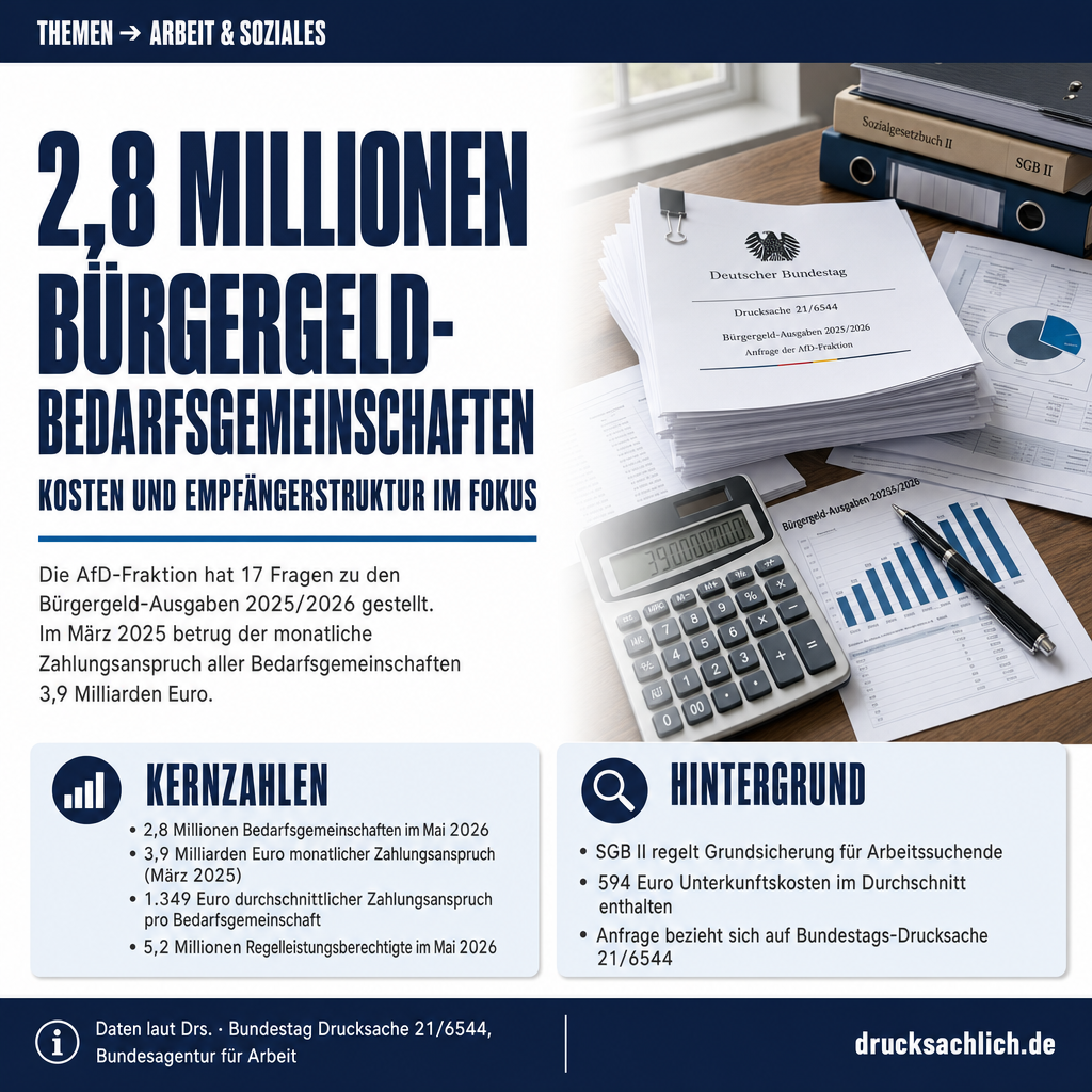 Bürgergeld-Ausgaben 2025/2026: 17 Fragen zu Kosten und Empfängern