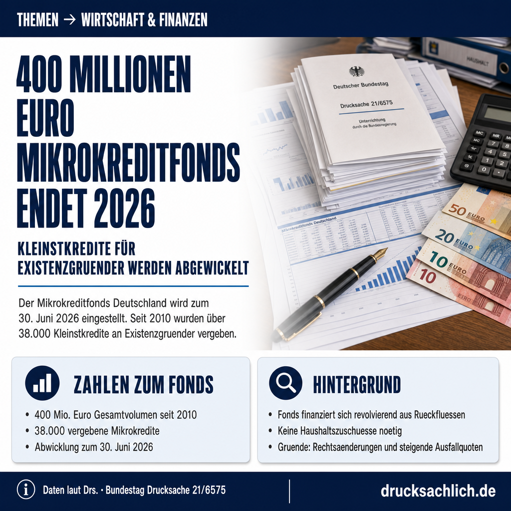Mikrokreditfonds: 400 Mio. Euro Programm wird 2026 eingestellt
