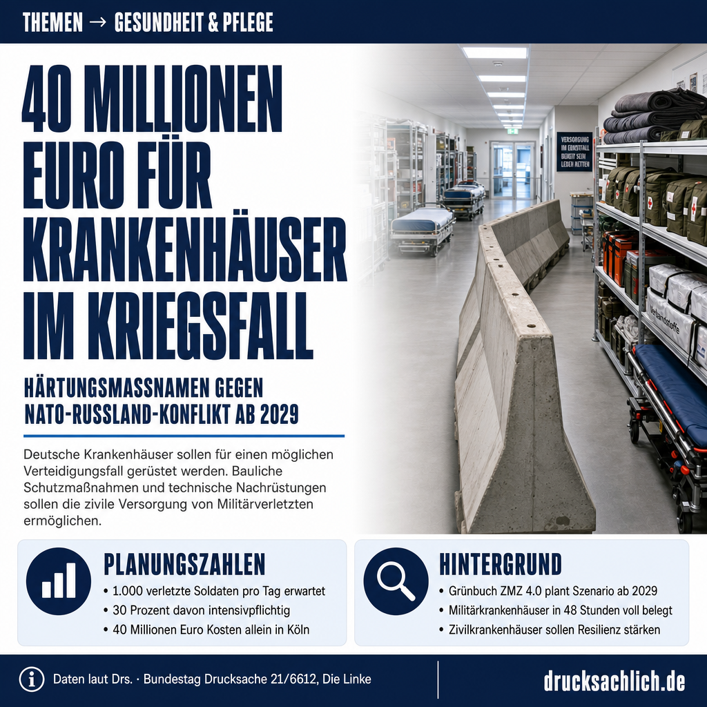 Krankenhäuser im Verteidigungsfall: Kosten und Risiken der Härtungsmaßnahmen