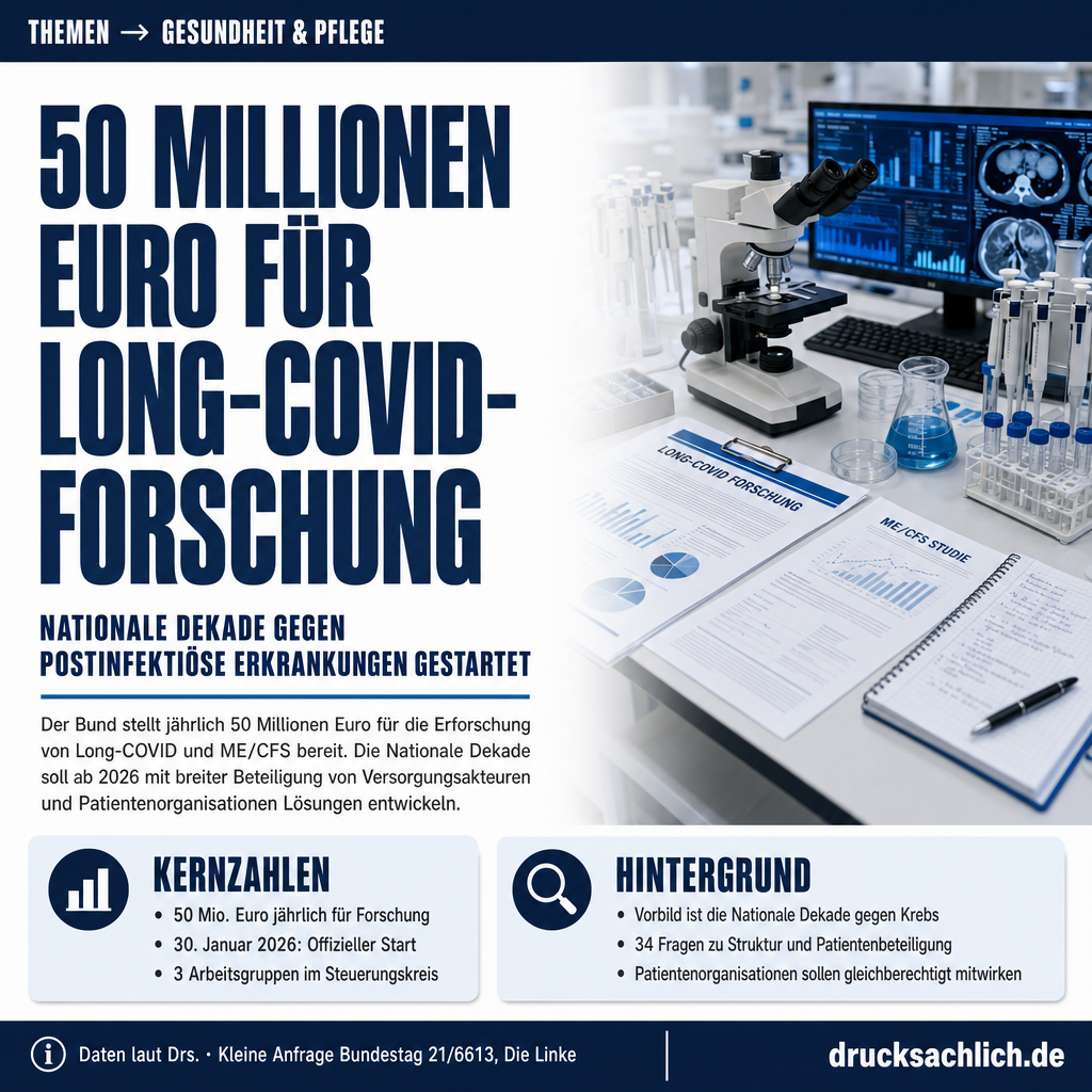 Long-COVID-Forschung: 50 Mio. Euro jährlich für Nationale Dekade