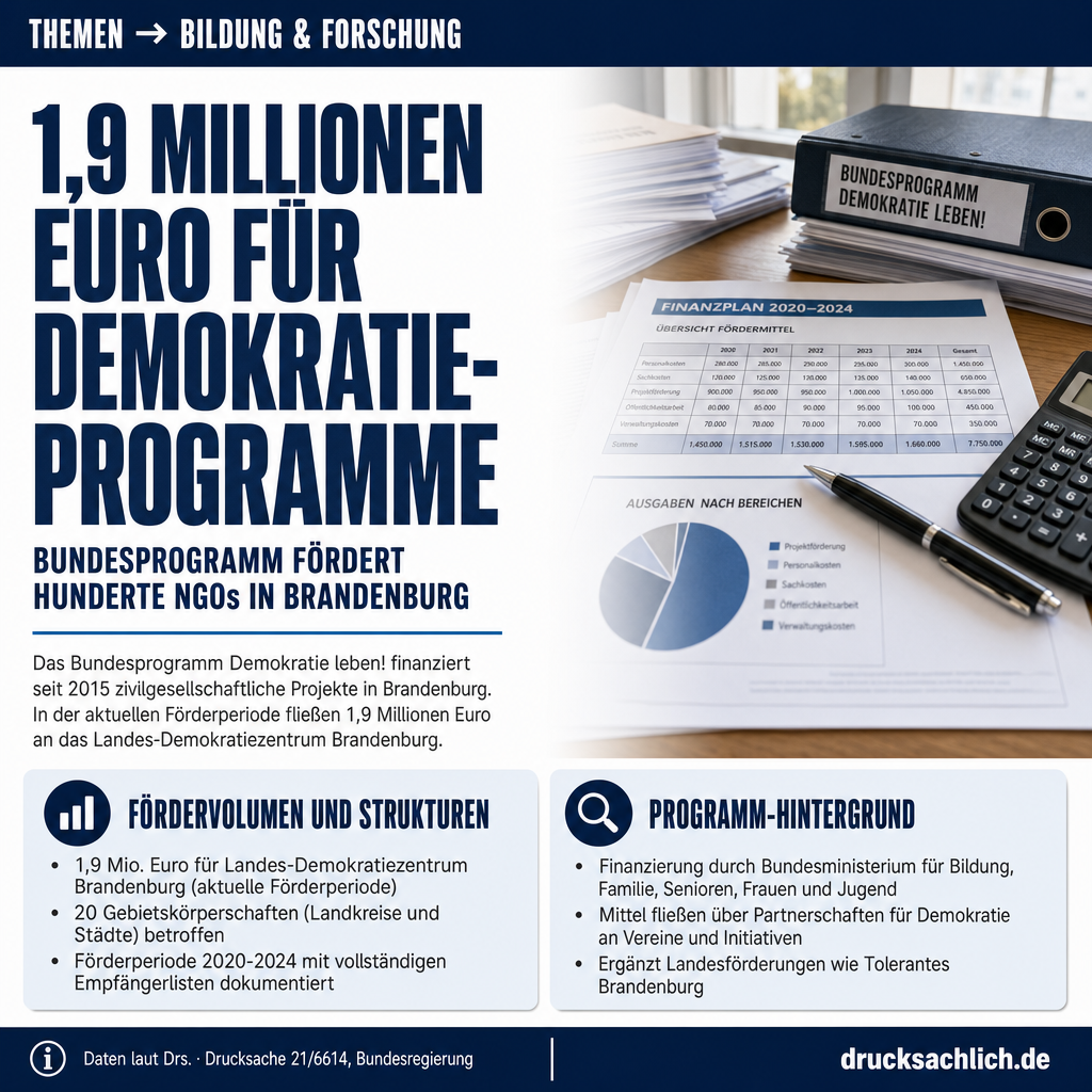 Demokratie leben! Brandenburg: NGO-Förderung ab 2020 offengelegt