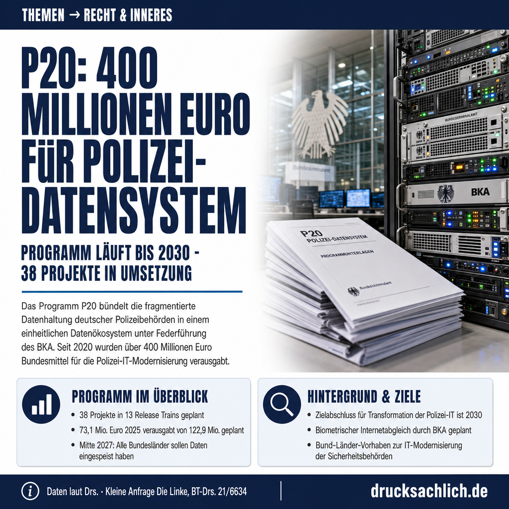 Programm P20: Polizei-Datensystem läuft bis 2030