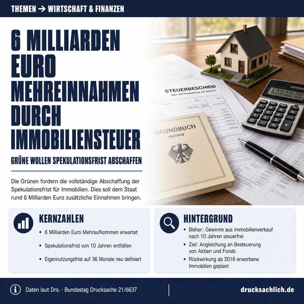 Immobiliensteuer: Grüne wollen Spekulationsfrist abschaffen