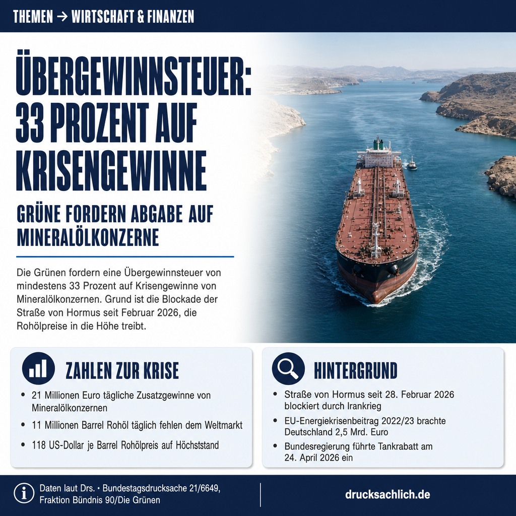 Übergewinnsteuer: Grüne fordern 33% auf Krisengewinne