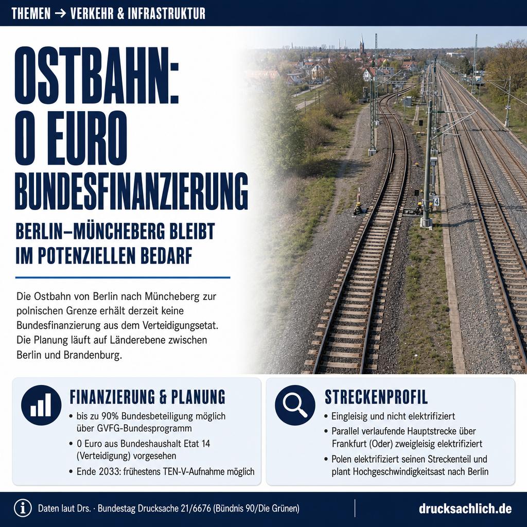 Ostbahn Berlin–Müncheberg: Ausbau ohne Bundesfinanzierung