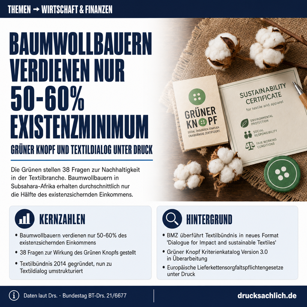 Grüner Knopf und Textildialog: 38 Fragen zu Nachhaltigkeit und Baumwolle