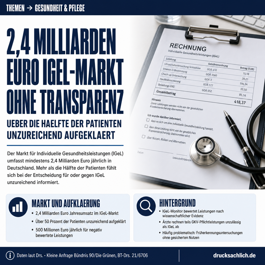 IGeL: 2,4 Mrd. Euro Markt mit Transparenzproblemen