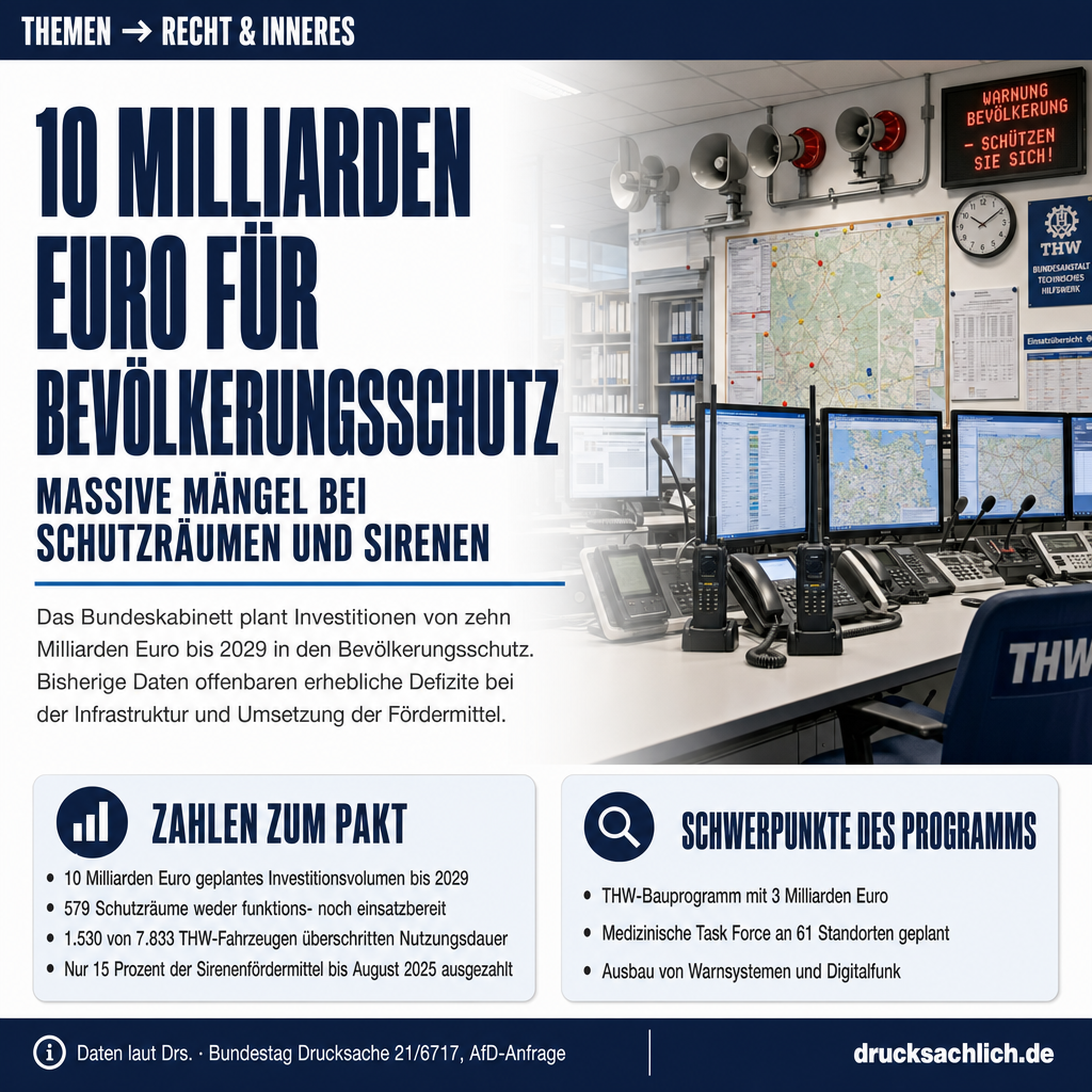 Bevölkerungsschutz-Pakt: 10 Mrd. Euro und offene Finanzierungsfragen