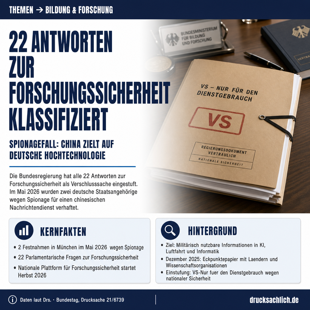 Forschungssicherheit: Antwort der Bundesregierung eingestuft