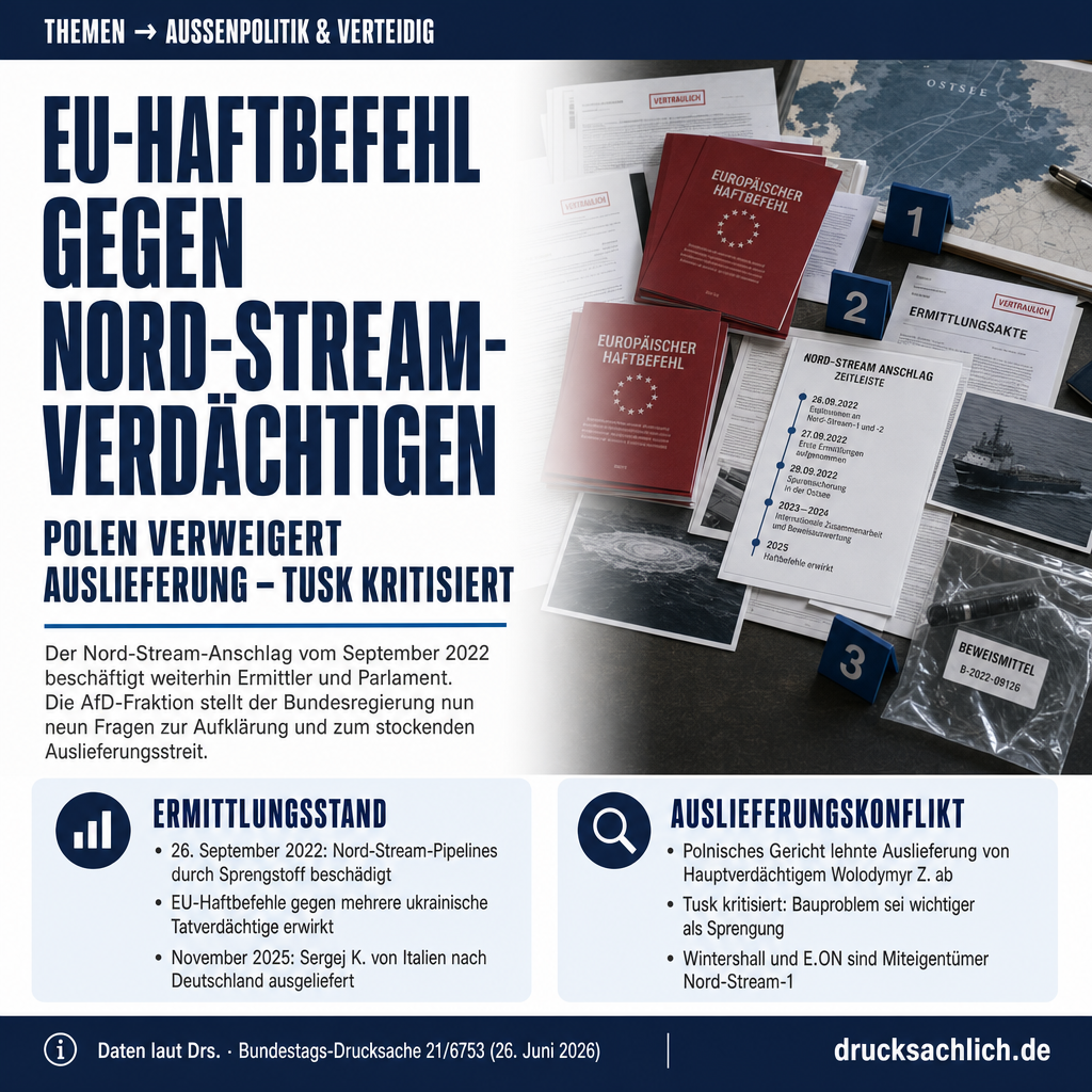 Nord-Stream-Anschlag: EU-Haftbefehl und Auslieferungsstreit mit Polen