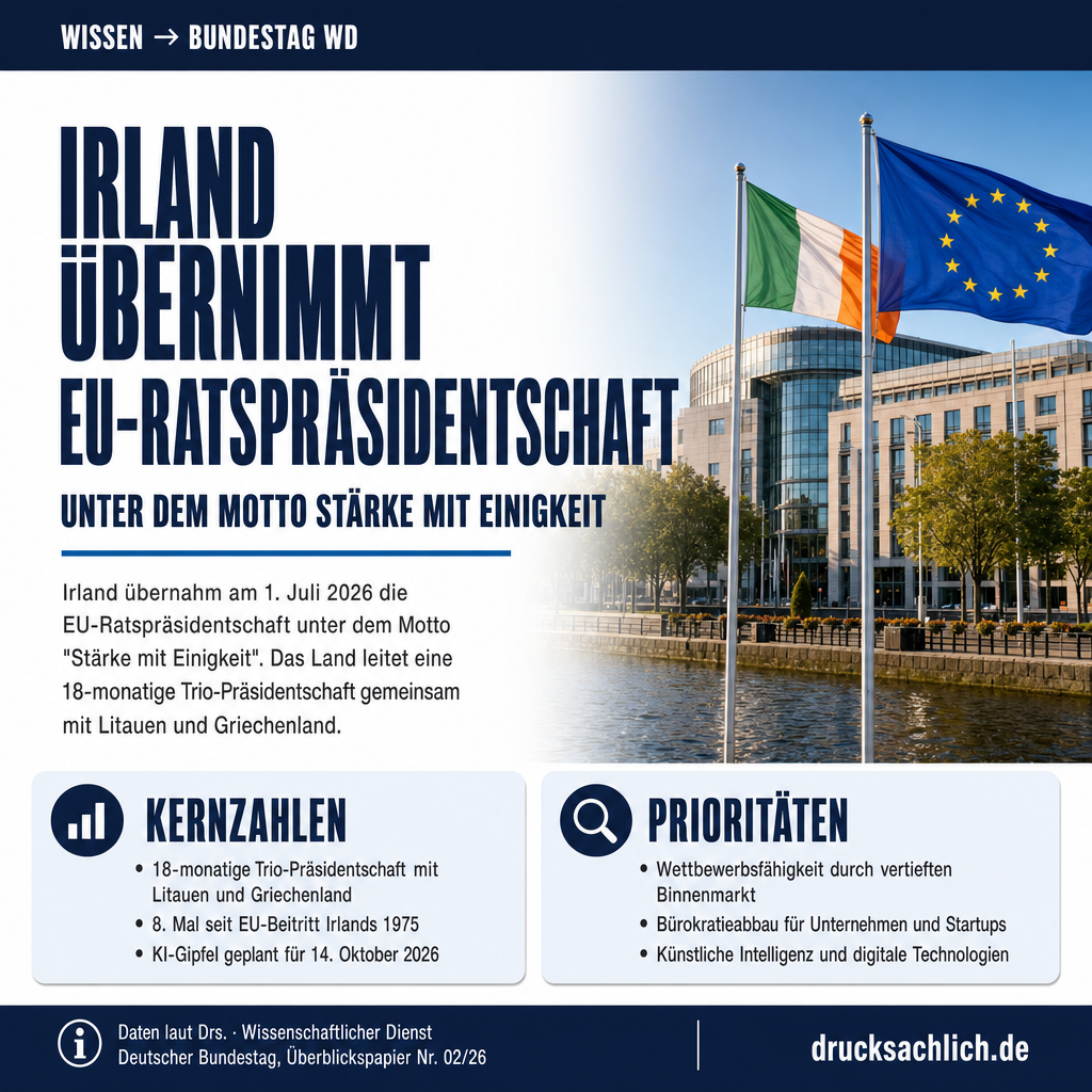 Irland übernimmt EU-Ratspräsidentschaft unter Einigkeitsmotto